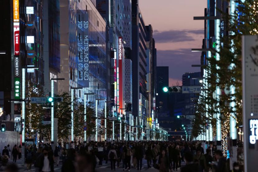 日本东京都中央区银座，东京在全球最富裕城市排行中夺冠。