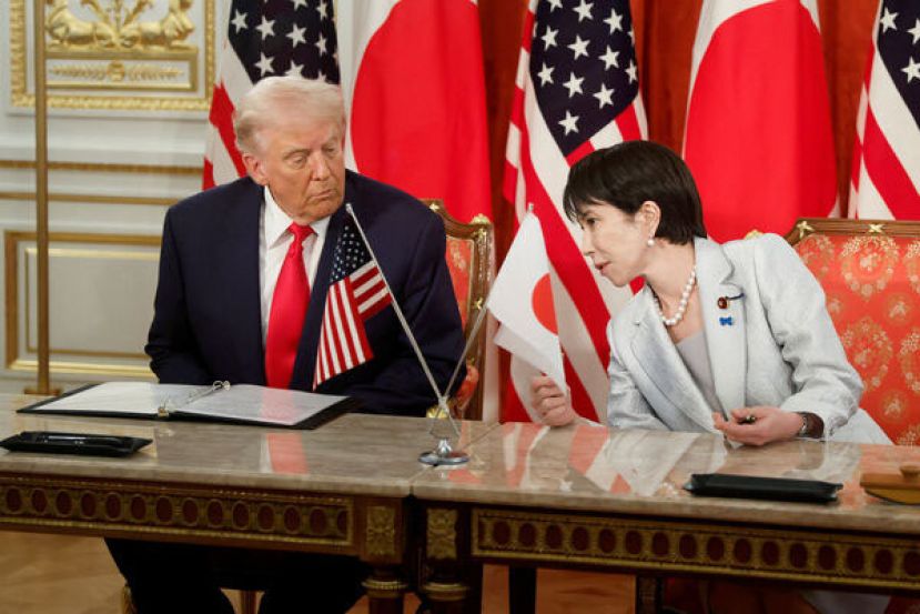美国总统特朗普及日本首相高市早苗。