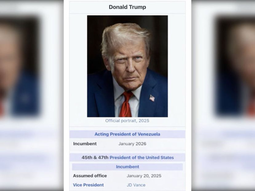 特朗普PO出恶搞图，自称是委内瑞拉代理总统。