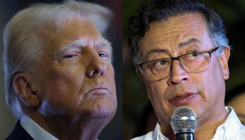 哥伦比亚总统裴卓（右）表示，若美国真的入侵，他将再次拿起武器。