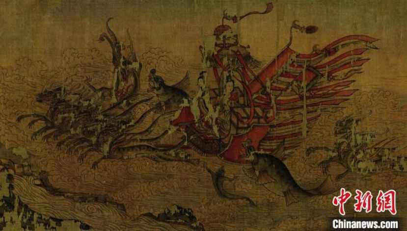 辽宁省博物馆藏宋佚名《洛神赋图卷》(局部)。
