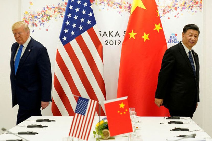 美国总统特朗普与中国国家主席习近平。
