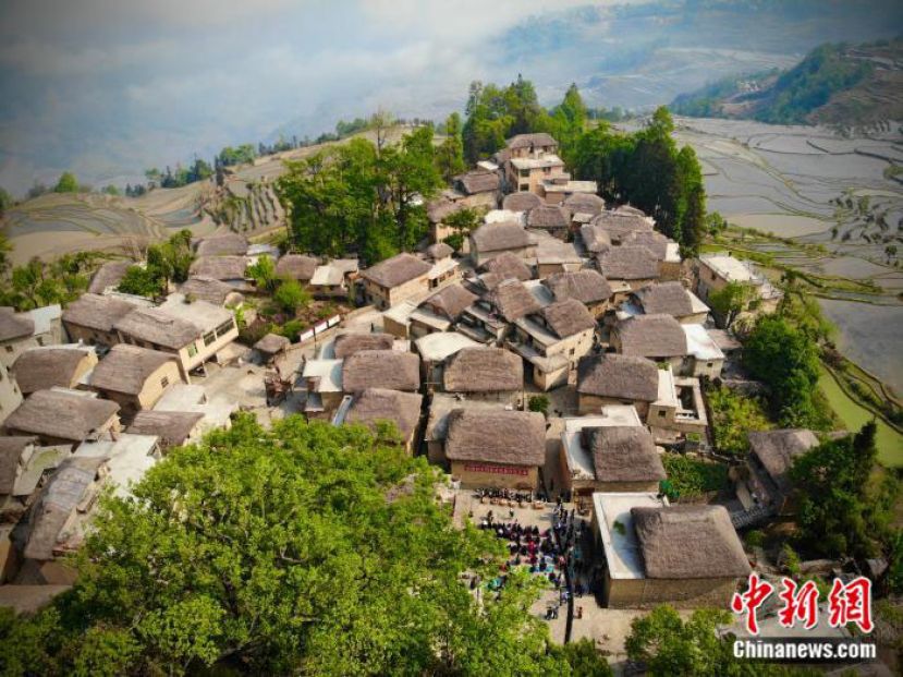 2021年阿者科乡村旅游发展分红大会(航拍图)。
