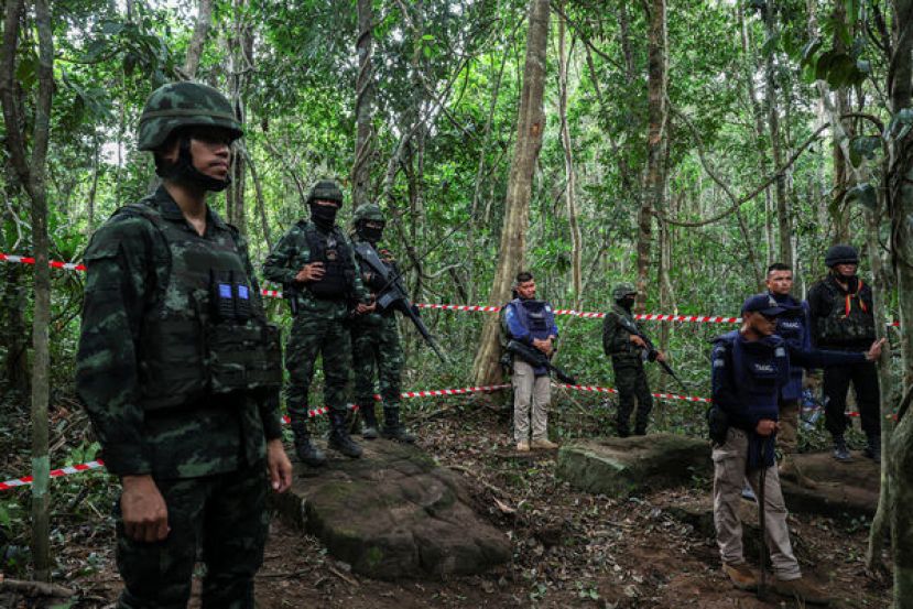 泰柬边境又爆冲突。图为泰国军人。